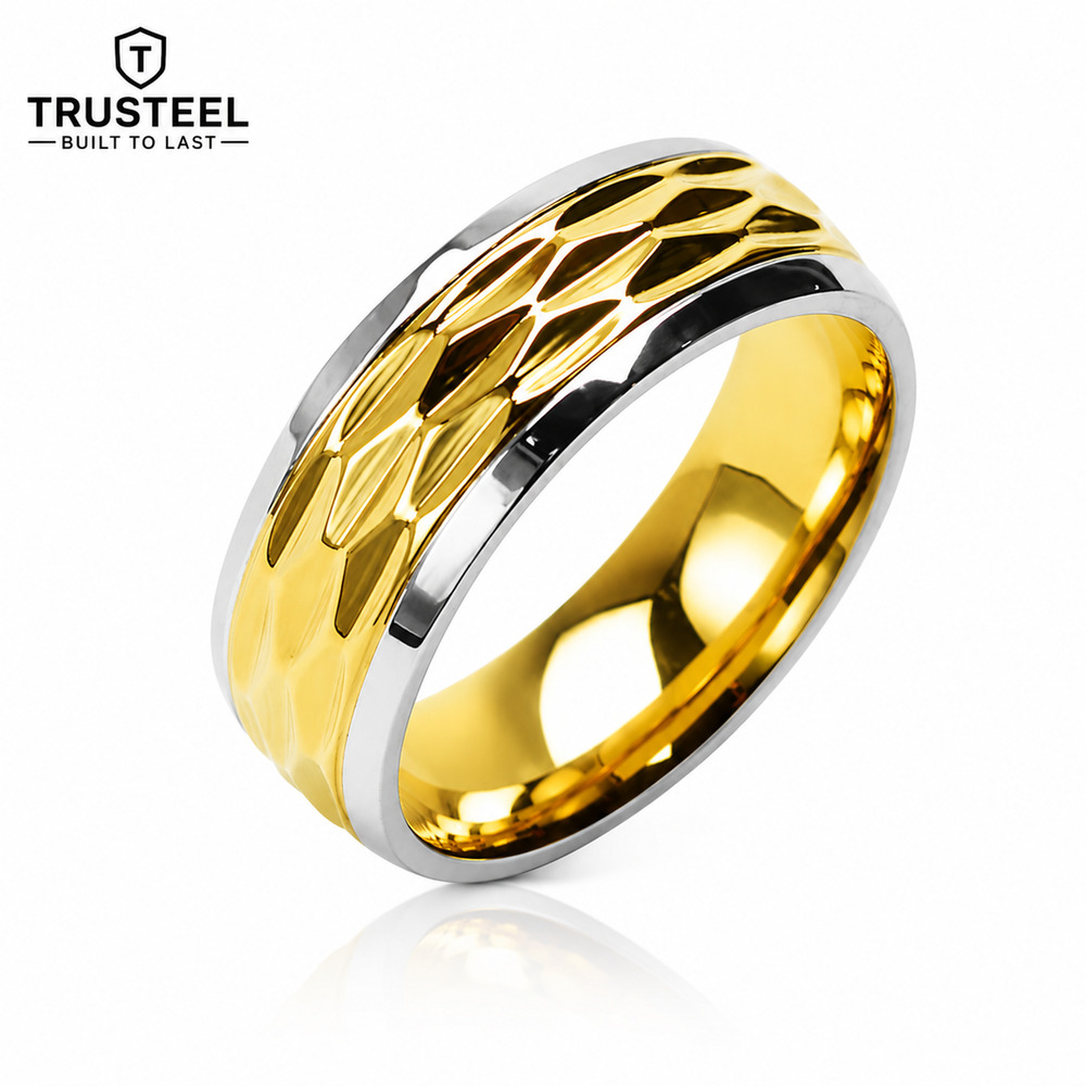 Womens 316L Stainless Steel Ring Wedding Band Comfort Fit Silver gold 6mm Size 5